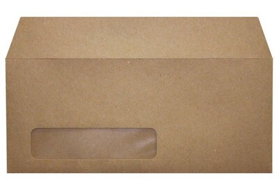LUX Moistenable Glue #10 Window Envelope, 4 1/2 x 9 1/2, Grocery Bag Brown, 250/Box (4860-WGB-250)