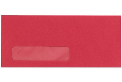 LUX Moistenable Glue #10 Window Envelope, 4 1/2 x 9 1/2, Holiday Red, 250/Box (4261-15-250)