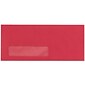 LUX Moistenable Glue #10 Window Envelope, 4 1/2" x 9 1/2", Holiday Red, 250/Box (4261-15-250)