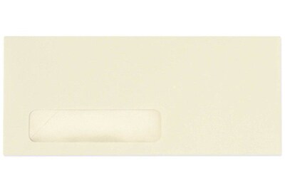 LUX Pastels Moistenable Glue #10 Window Envelope, 4 1/2 x 9 1/2, Ivory, 250/Box (4056-250)