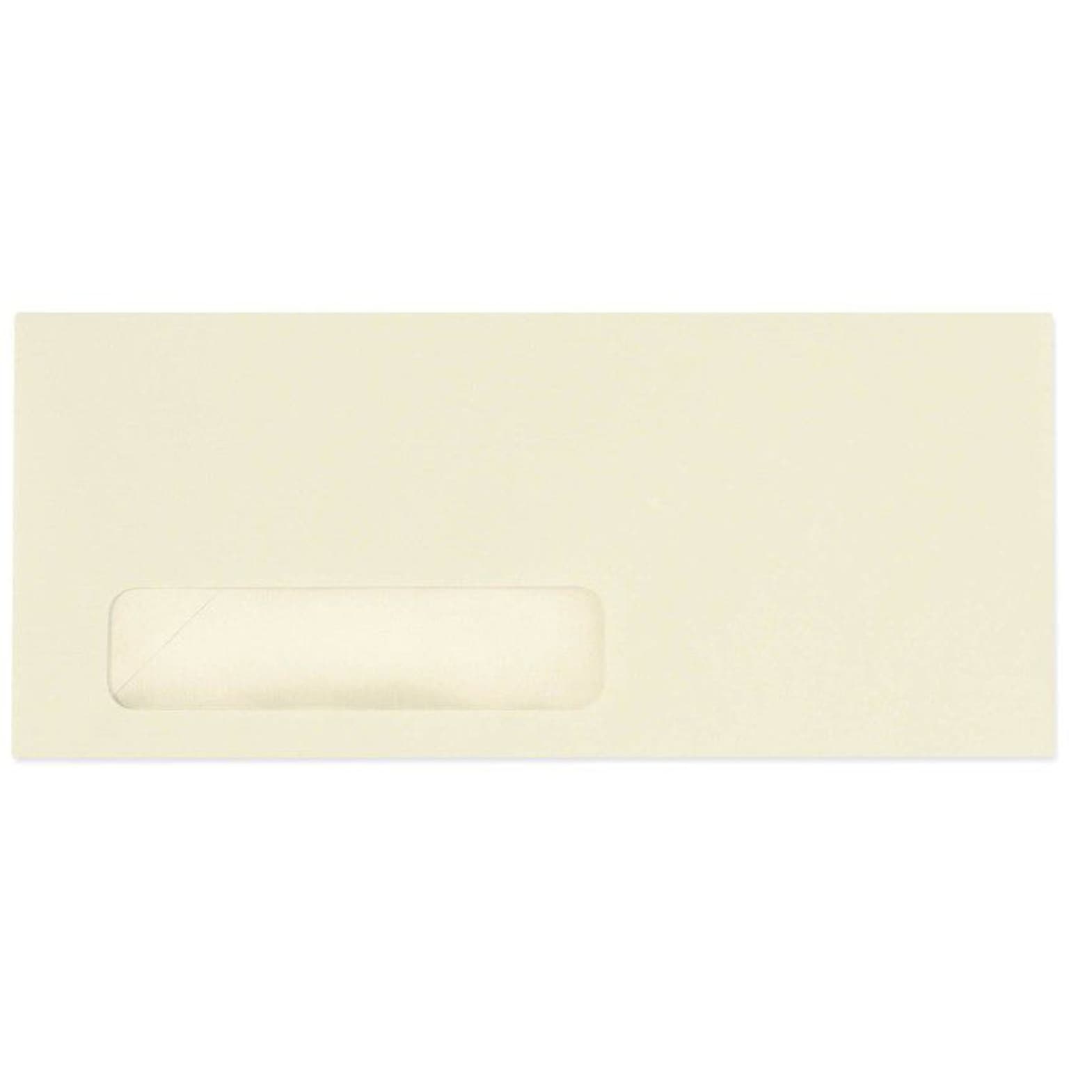 LUX Pastels Moistenable Glue #10 Window Envelope, 4 1/2 x 9 1/2, Ivory, 250/Box (4056-250)