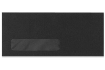 LUX® 70lbs. 4 1/8 x 9 1/2 #10 Window Envelopes; Midnight Black, 1000/BX