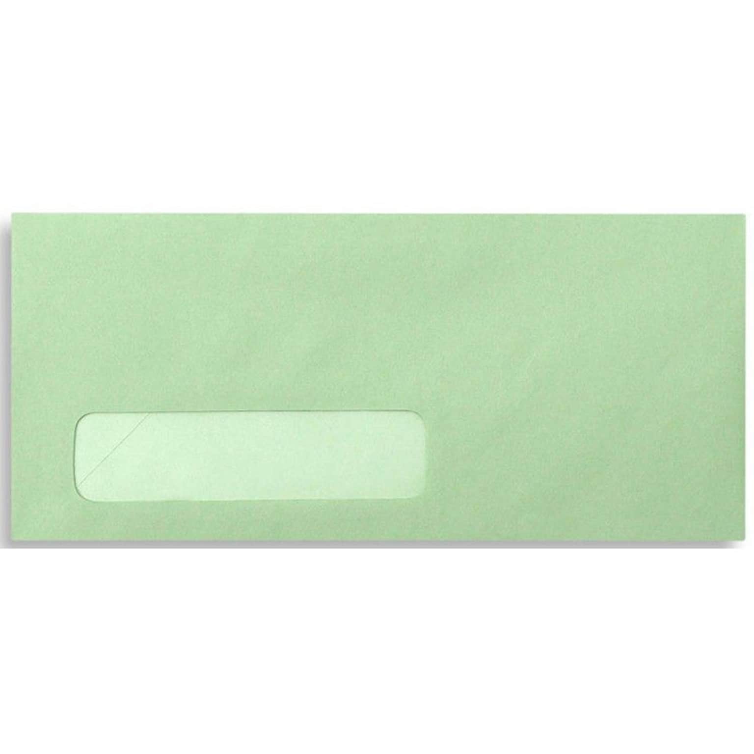 LUX Pastels Moistenable Glue #10 Window Envelope, 4 1/2 x 9 1/2, Pastel Green, 250/Box (4058-250)