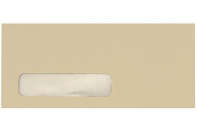 LUX Pastels Moistenable Glue #10 Window Envelope, 4 1/2" x 9 1/2", Tan, 250/Box (28817-250)