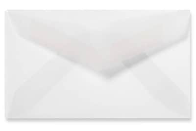 LUX 2 1/8 x 3 5/8 30lbs. Pointed Mini Envelopes W/Glue, Clear Translucent, 50/Pack