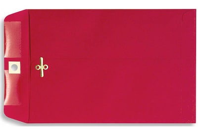 Lux® 10 x 13 Open End Clasp Envelopes; Holiday Red, 100/Pk