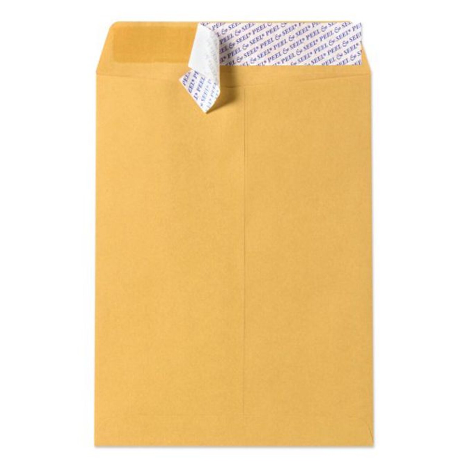 LUX Peel & Seal Open End Self Seal #15 1/2 Kraft Catalog Envelope, 12 x 15 1/2, Brown, 50/Pack (75498-50)
