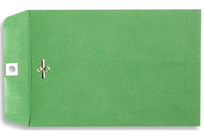 Lux® 9" x 12" Open End Clasp Envelopes; Bright Green, 100/Pk