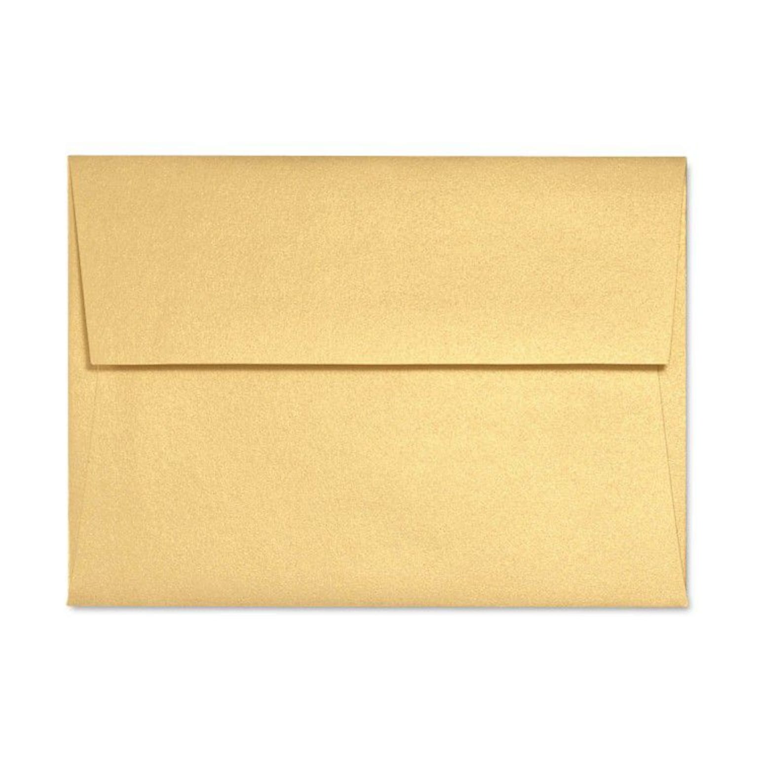 LUX® 80lb 4 3/4x6 1/2 Square Flap Metallic Envelopes W/Peel&Press; Gold, 500/BX