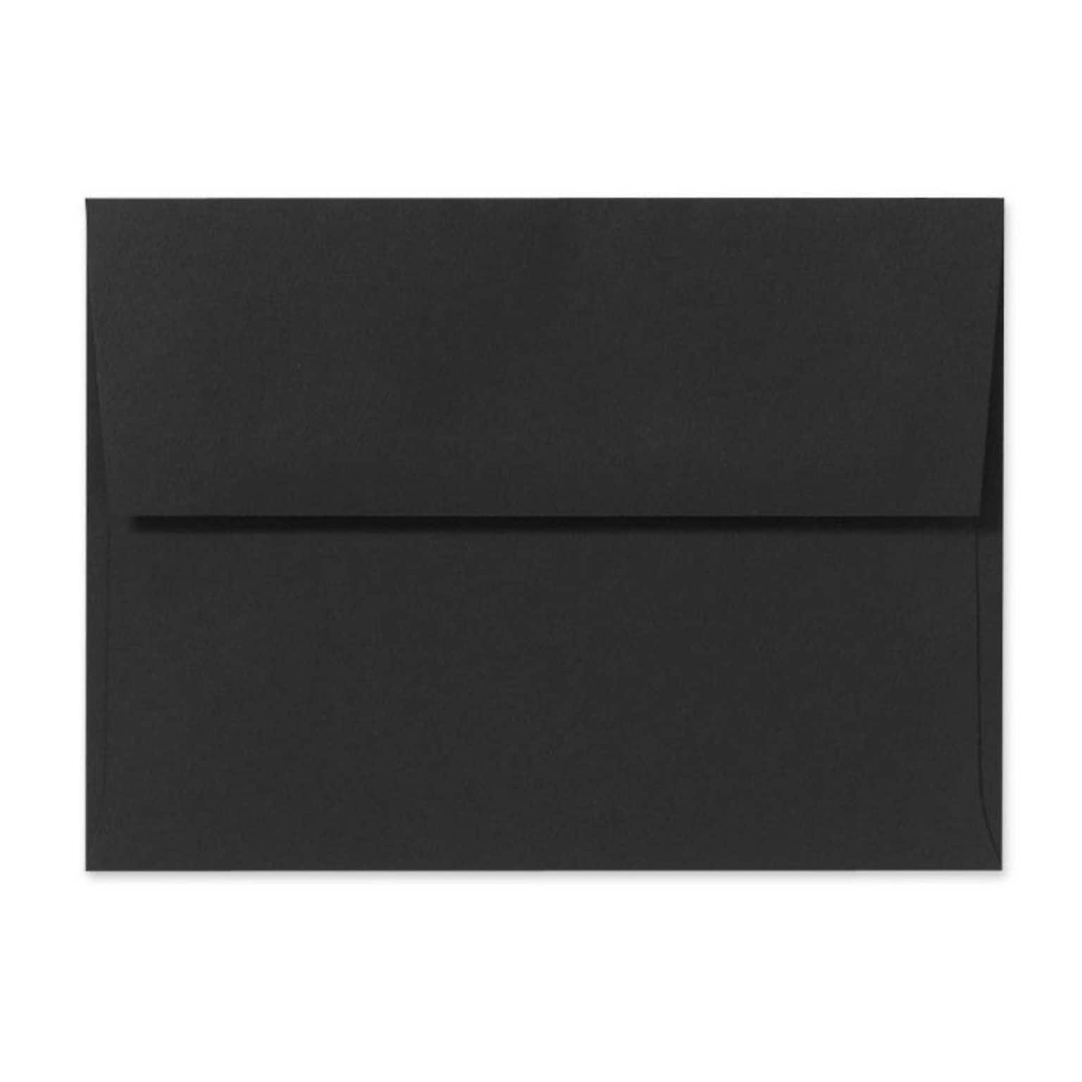 LUX® 80lb 4 3/4x6 1/2 Square Flap Envelopes W/Peel&Press; Midnight Black, 500/BX