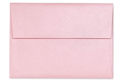 LUX 5 3/4 x 8 3/4 80lbs. A9 Invitation Envelopes W/Glue, Rose Quartz Metallic Pink, 50/Pack