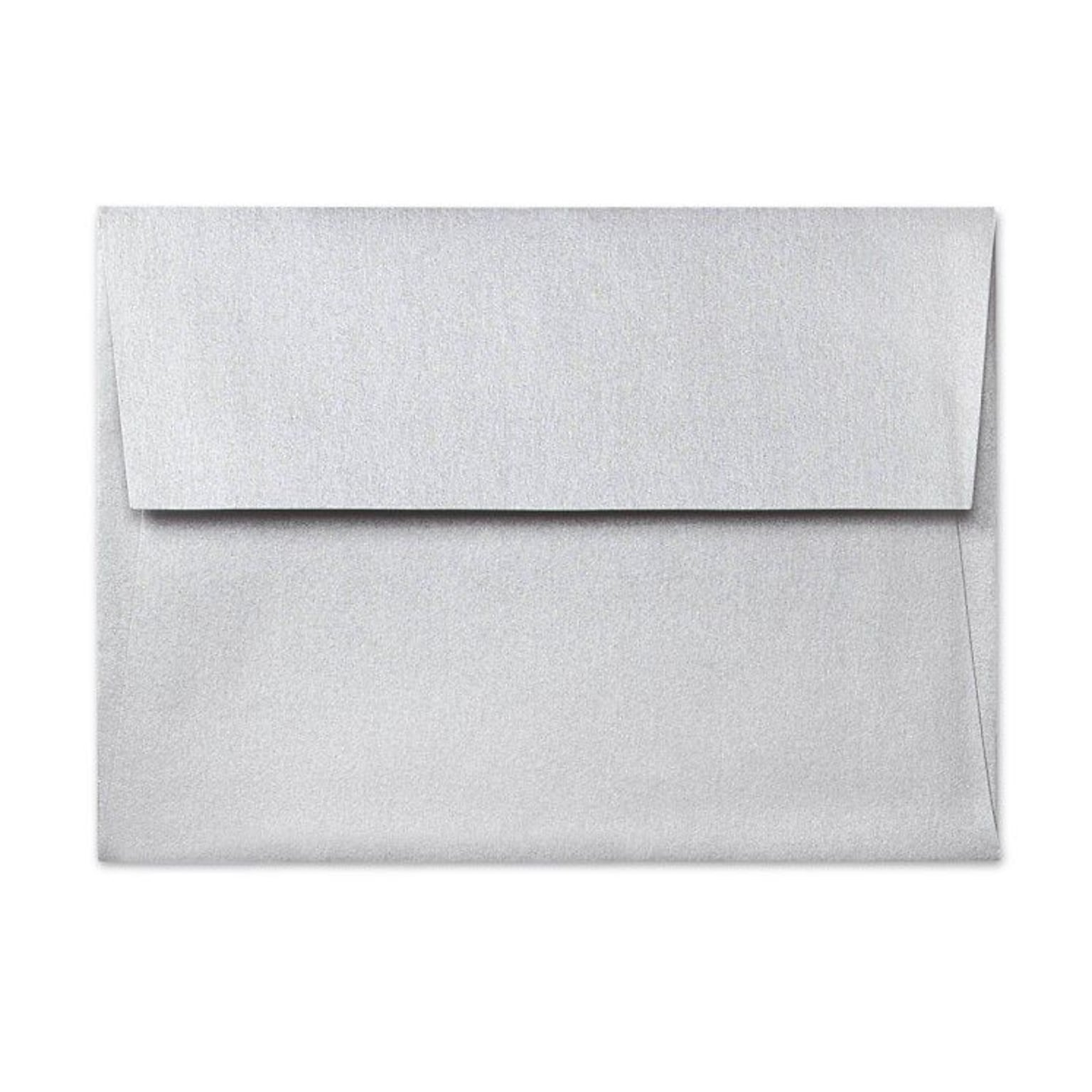 LUX® 80lb 5 3/4x8 3/4 Square Flap Metallic Envelopes W/Peel&Press; Silver, 500/BX