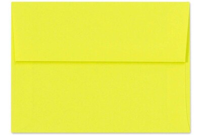 LUX® 80lb 4 3/8x5 3/4 Square Flap Envelopes W/Peel&Press; Citrus Yellow, 500/BX