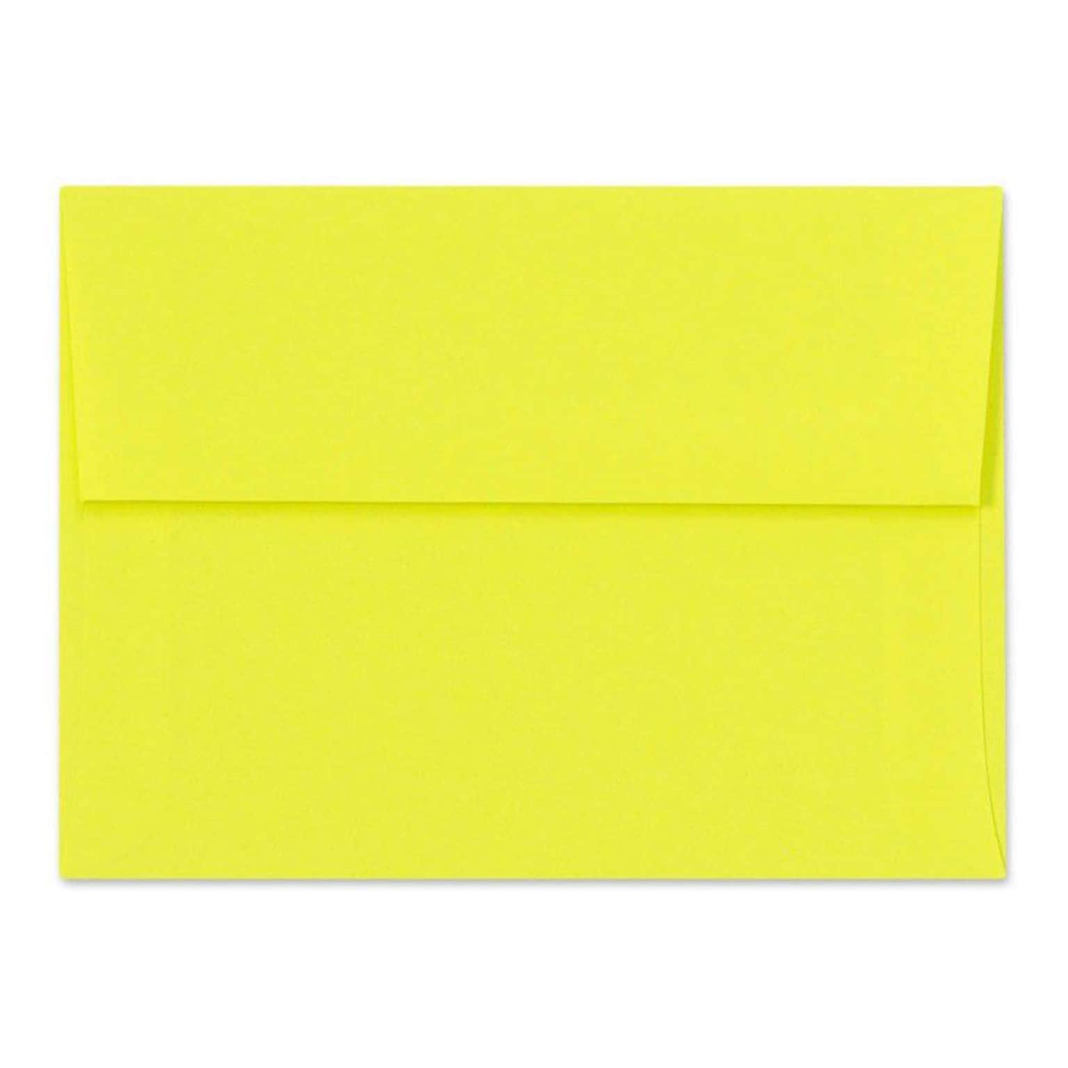 LUX® 80lb 4 3/8x5 3/4 Square Flap Envelopes W/Peel&Press; Citrus Yellow, 500/BX