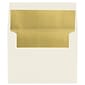 Lux® 4 3/8" x 5 3/4" 70lbs. Lined Envelopes W/Peel & Press; Natural/Gold LUX Lining