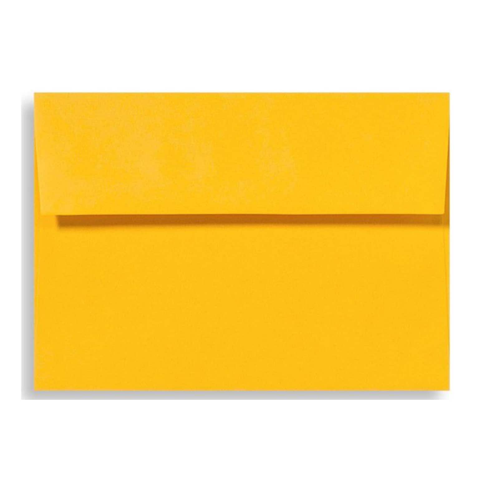 LUX® 70lb 4 3/8x5 3/4 Square Flap Exclusive Envelopes W/Peel&Press; Sunflower Yellow, 500/BX