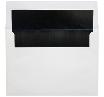 LUX® 60lb 4 3/8x5 3/4 Square Flap Envelopes W/Peel&Press; White W/Black LUX, 500/BX