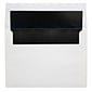 LUX® 60lb 4 3/8"x5 3/4" Square Flap Envelopes W/Peel&Press; White W/Black LUX, 500/BX