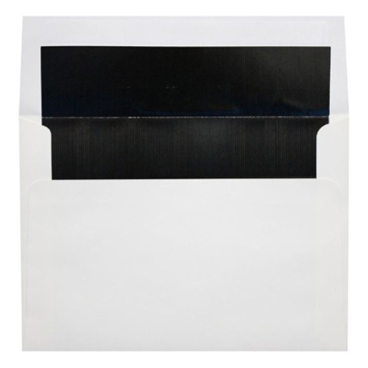 LUX® 60lb 4 3/8x5 3/4 Square Flap Envelopes W/Peel&Press; White W/Black LUX, 500/BX