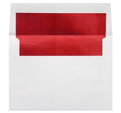 LUX A2 (4 3/8 x 5 3/4) 250/Box, White w/Red LUX Lining (FLWH4870-01-250)