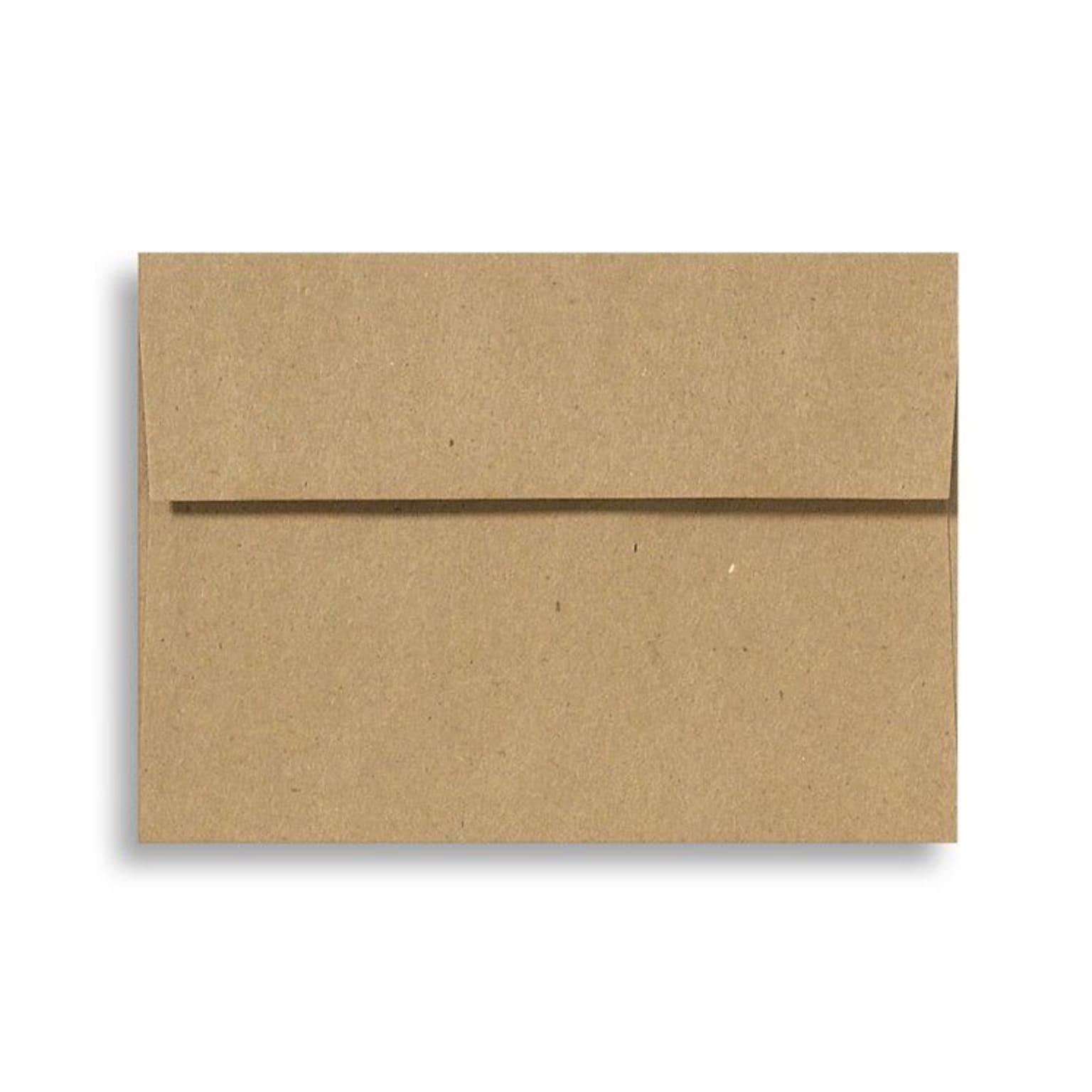 LUX® 70lb 4 1/4x6 1/4 Square Flap Envelopes W/Peel&Press; Grocery Bag Brown, 250/BX