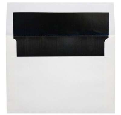 LUX® 4 3/4 x 6 1/2 A6 Invitation Envelopes W/Peel & Press, White/Black LUX, 1000/BX