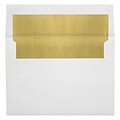 LUX® 4 3/4 x 6 1/2 A6 Invitation Envelopes W/Peel & Press, White/Gold LUX, 1000/BX