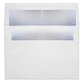 LUX A6 Foil Lined Invitation Envelopes (4 3/4 x 6 1/2) 250/Box, White w/Silver LUX Lining (FLWH4875-