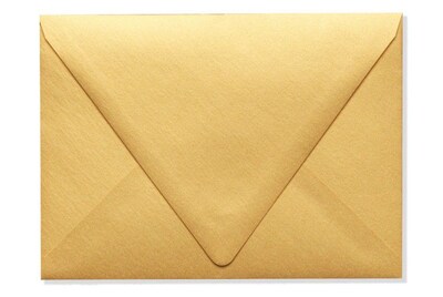 LUX® 80lbs. 5 1/4 x 7 1/4 Contour Flap Envelopes W/Glue, Gold Metallic, 1000/BX