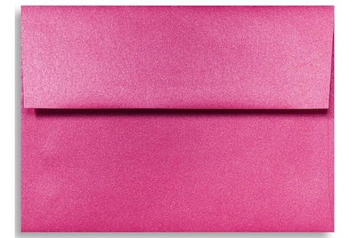 LUX® 80lb 5 1/4x7 1/4 Square Flap Metallic Envelopes W/Peel&Press; Azalea, 250/BX