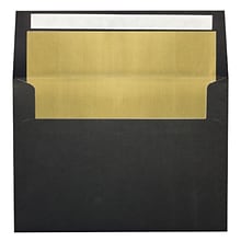LUX A7 Foil Lined Invitation Envelopes (5 1/4 x 7 1/4) 500/Box, Black w/Gold LUX Lining (FLBK4880-04