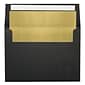 LUX A7 Foil Lined Invitation Envelopes (5 1/4 x 7 1/4) 500/Box, Black w/Gold LUX Lining (FLBK4880-04-500)