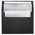 LUX A7 Foil Lined Invitation Envelopes (5 1/4 x 7 1/4) 50/Box, Black w/Silver LUX Lining (FLBK4880-03-50)