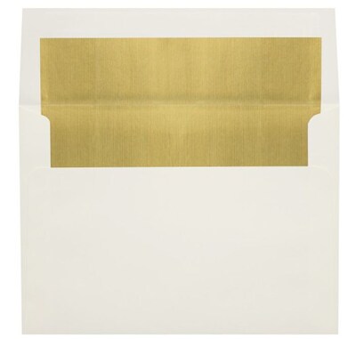 LUX® 70lb5 1/4x7 1/4 Square Flap Envelopes W/Peel&Press; Natural W/Gold LUX, 500/BX