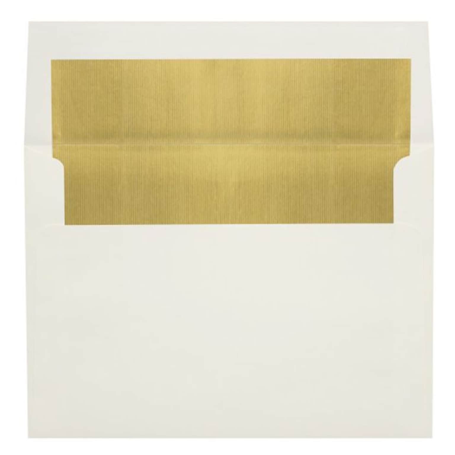 Lux® 5 1/4 x 7 1/4 70lbs. Lined Envelopes W/Peel & Press; Natural/Gold LUX Lining
