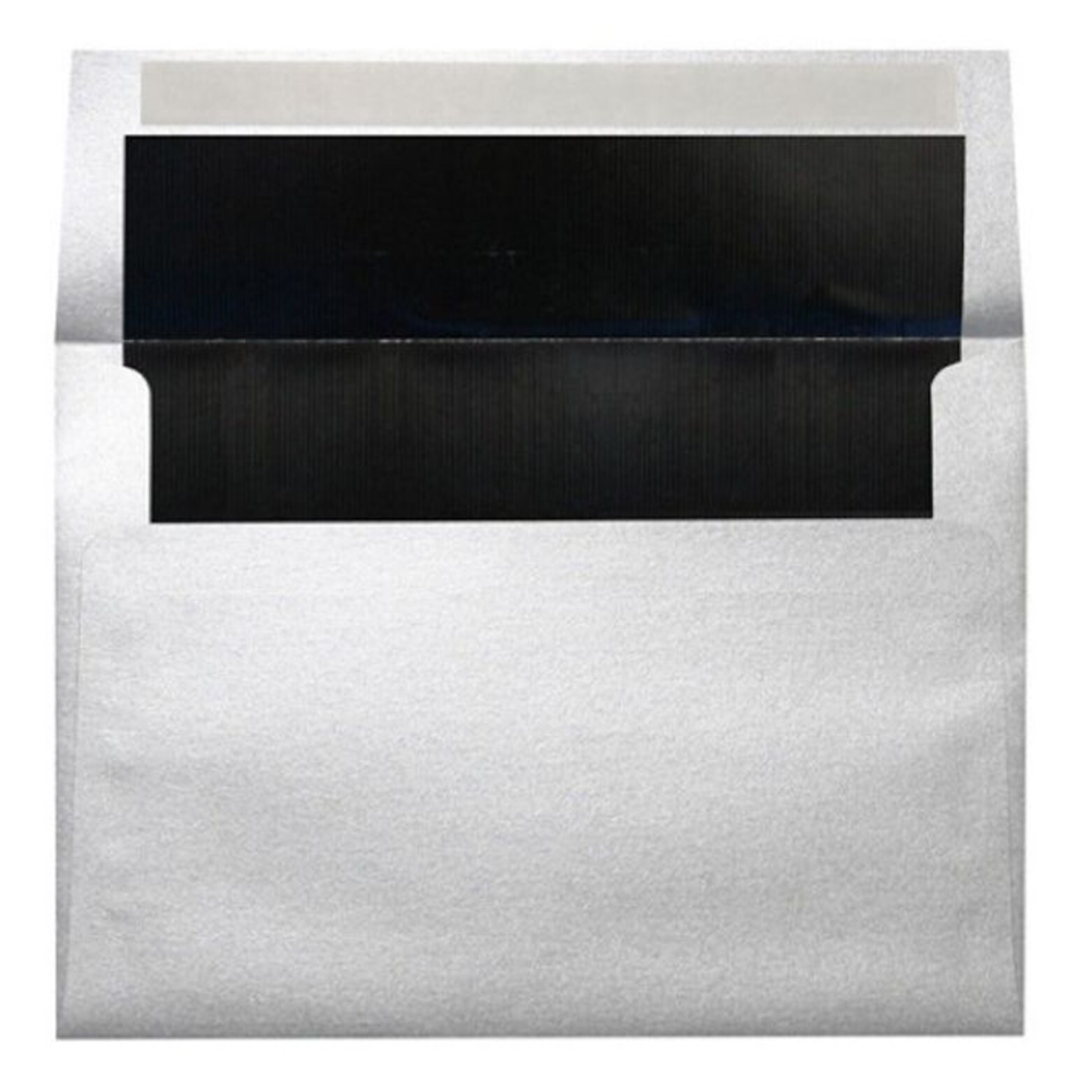 LUX A7 Foil Lined Invitation Envelopes (5 1/4 x 7 1/4) 50/Box, Silver w/Black LUX Lining (FLSL4880-02-50)