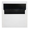 LUX A7 Foil Lined Invitation Envelopes (5 1/4 x 7 1/4) 500/Box, White w/Black LUX Lining (FLWH4880-02-500)