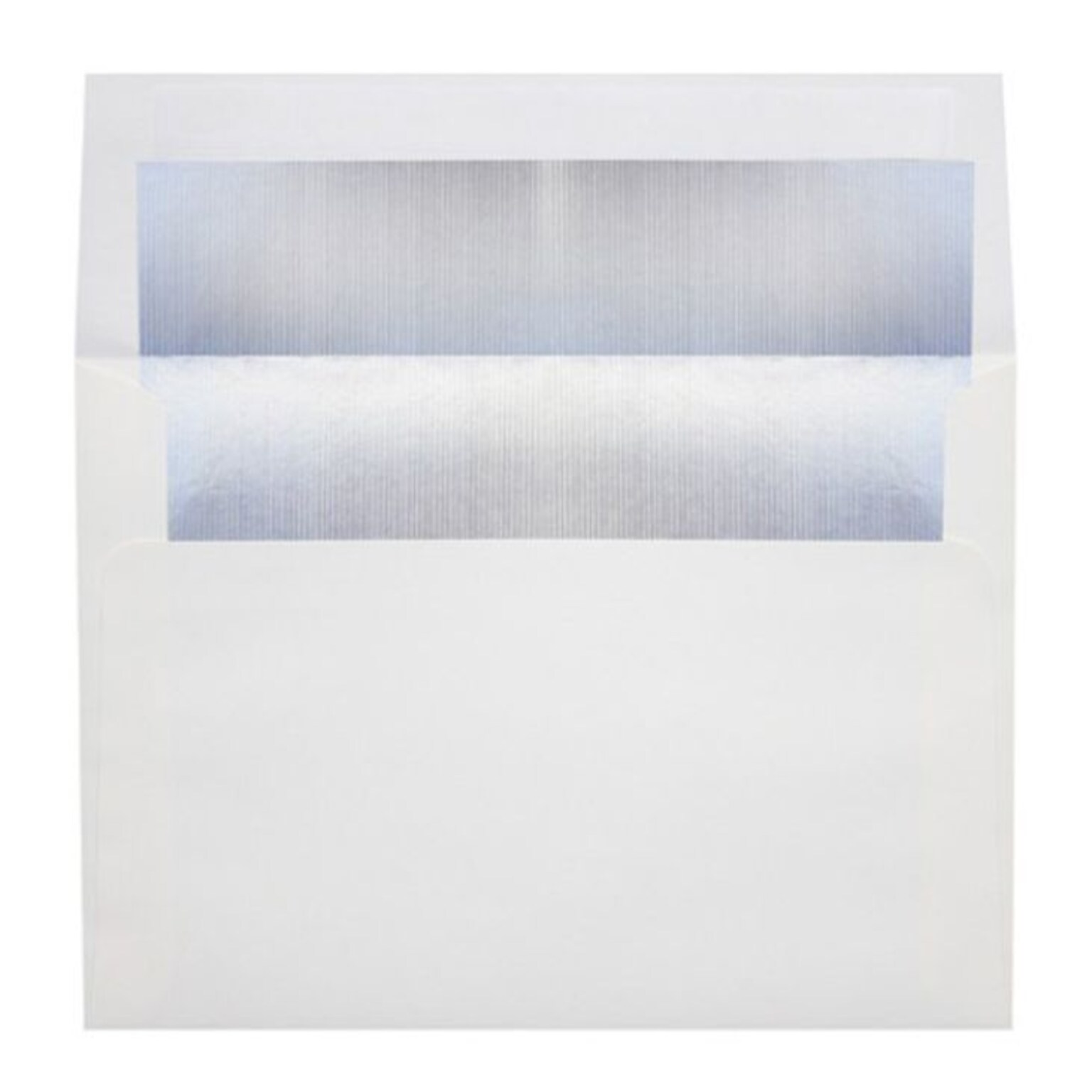 LUX® 60lb 5 1/4x7 1/4 Square Flap Envelopes W/Peel&Press; White W/Silver LUX, 500/BX