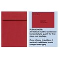 LUX® 80lb 7 1/4x5 1/4 A7 Vertical Invitation Envelopes W/Peel&Press, Ruby Red, 250/BX