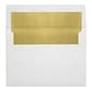 LUX A8 Foil Lined Invitation Envelopes (5 1/2 x 8 1/8) 250/Box, White w/Gold LUX Lining (FLWH4885-04-250)