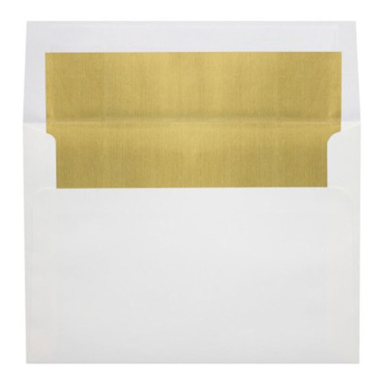 LUX A8 Foil Lined Invitation Envelopes (5 1/2 x 8 1/8) 250/Box, White w/Gold LUX Lining (FLWH4885-04-250)