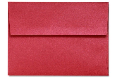 LUX 5 3/4 x 8 3/4 80lbs. A9 Invitation Envelopes W/Glue, Jupiter Metallic Red Red, 50/Pack