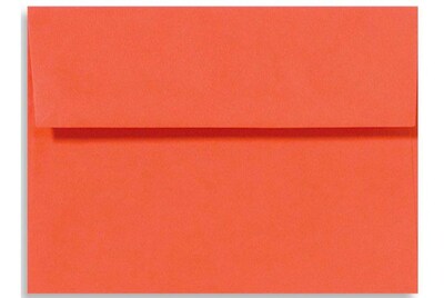 LUX® 80lb 5 3/4x8 3/4 A9 Invitation Envelopes W/Peel&Press, tangerine orange, 1000/BX