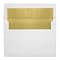 Lux® 5 3/4 x 8 3/4 60lbs. Square Flap Envelopes W/Peel & Press; White/Gold LUX Lining