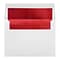 LUX 60lbs. 5 3/4 x 8 3/4 A9 Invitation Envelopes W/Peel & Press, White/Red LUX, 250/BX