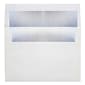 LUX 5 3/4" x 8 3/4" 60lbs. Square Flap Envelopes W/Peel & Press, White/Silver LUX Lining