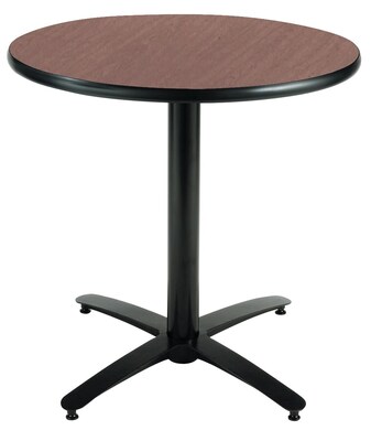 KFI® Seating 29" x 30" Round HPL Pedestal Table With Black Arched Base, Mahogany, 2/Pk
