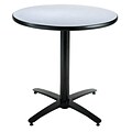 KFI® Seating 29 x 30 Round HPL Pedestal Table With Black Arched Base, Gray Nebula, 2/Pk