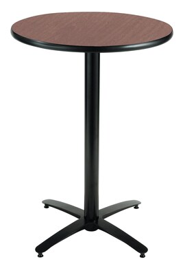KFI® Seating 38 x 30 Round HPL Pedestal Table With Black Arched Base, Mahogany, 2/Pk