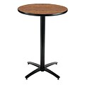 KFI® Seating 38 x 42 Round HPL Pedestal Table With Arched Base, Medium Oak, 2/Pk